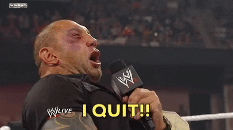I Quit Dave Bautista GIF by WWE