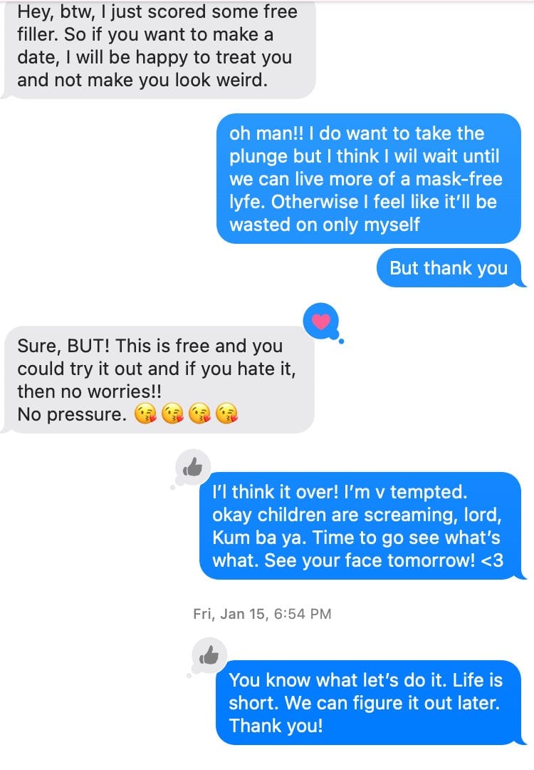 Needles. Needles in the front of my face