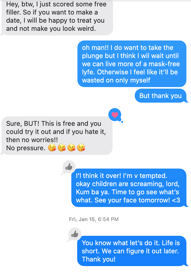 Needles. Needles in the front of my face